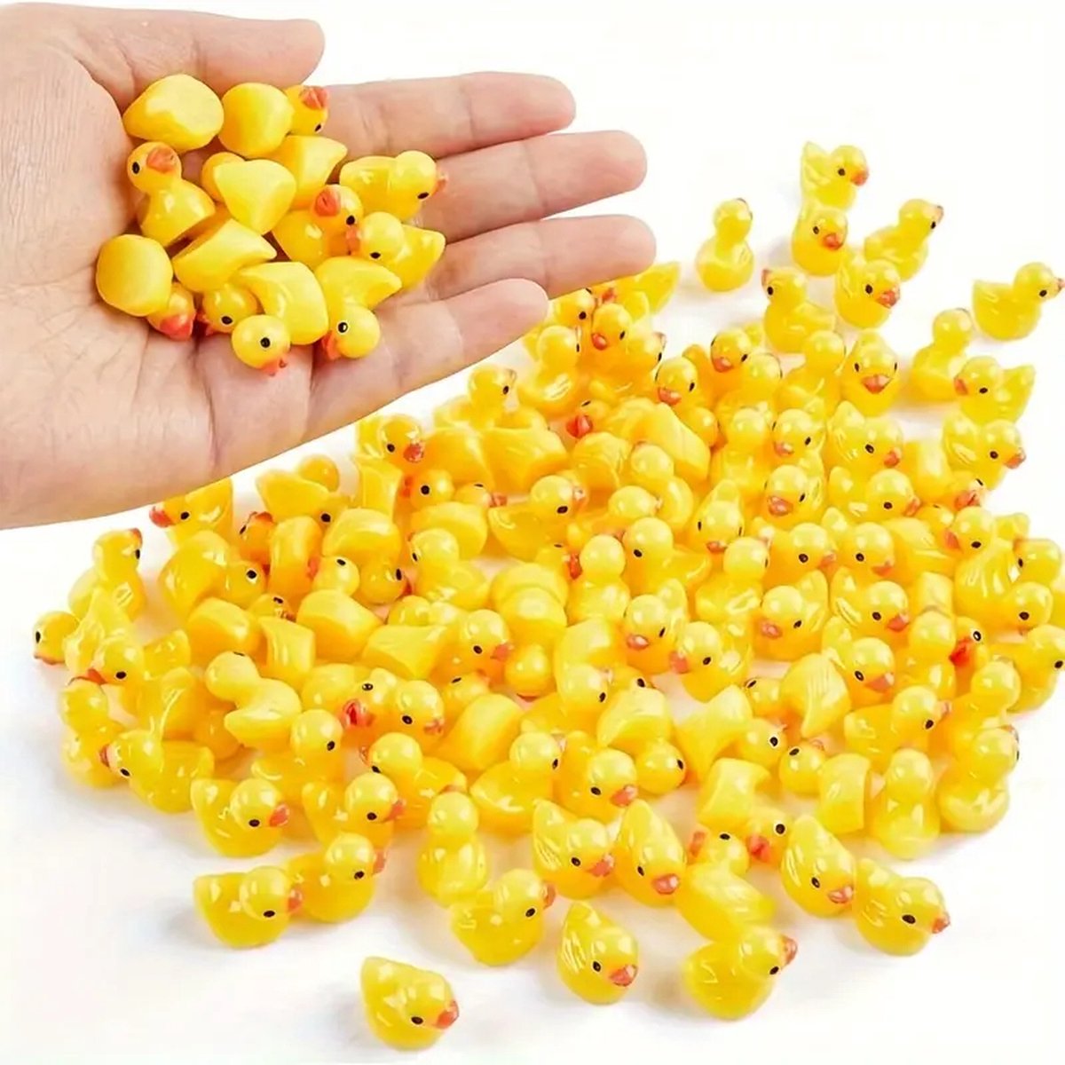 ZCSXK 2 kleine eendjes, realistische vorm hars eenden | 100 kleine eendjes voor ambacht, mooie realistische hars eenden potplanten decoratie voor