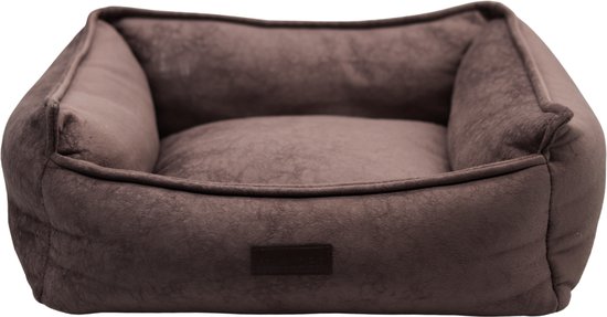 Foto: Milo den luxueuze hondenmand velours bruin velvet wasbaar hondenkussen 60x40x16 cm