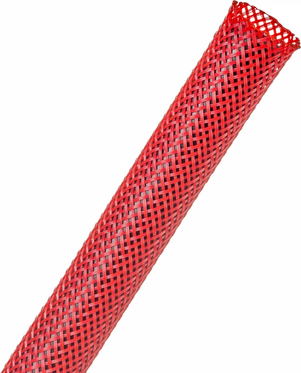 Techflex-PTN0.25RD/30-Kabelsok-Kabelsleeve-Kabelbeschermer-Kabel Management–Kabelkous-Kabelmantel-Maat: 3.2 - 11.1 mm-Kleur: Red-Lengte: 30 mtr