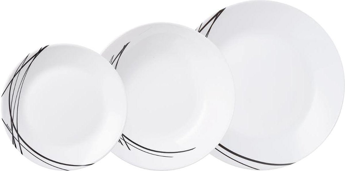 Tafelservies 18-delig opaal meerkleurig Luminarc 41049 Domitille Bordenset
