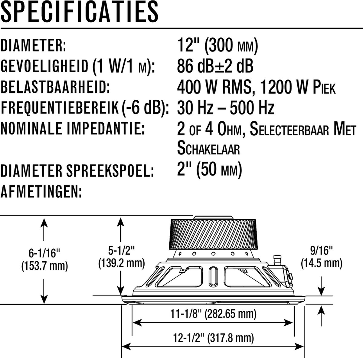 JBL Club 102 - Autosubwoofer - 10” Subwoofer voor in de Auto - 300W RMS / 900W Piek - Diepe Bas: 25Hz – 500Hz - Dual 4-Ohm – foto 6