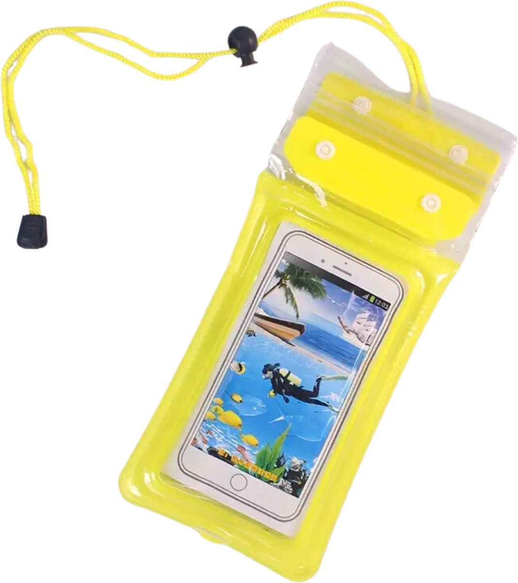 Bovista Waterdichte Telefoonhoesjes - Waterdicht Telefoonzakje - Waterproof Festival Opbergtasje - Documententasje - Waterbestendig - Geel
