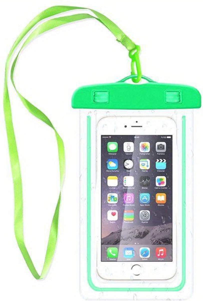 Bovista Waterdichte Telefoonhoesjes - Waterdicht Telefoonzakje - Waterproof Festival Opbergtasje - Documententasje - Waterbestendig - Groen