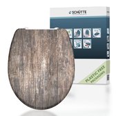 Bol.com SCHÜTTE WC-Bril 82368 OLD WOOD - Duroplast - Soft Close - Afklikbaar - RVS-Scharnieren - Belastbaar tot 175 kg - Decor -... aanbieding