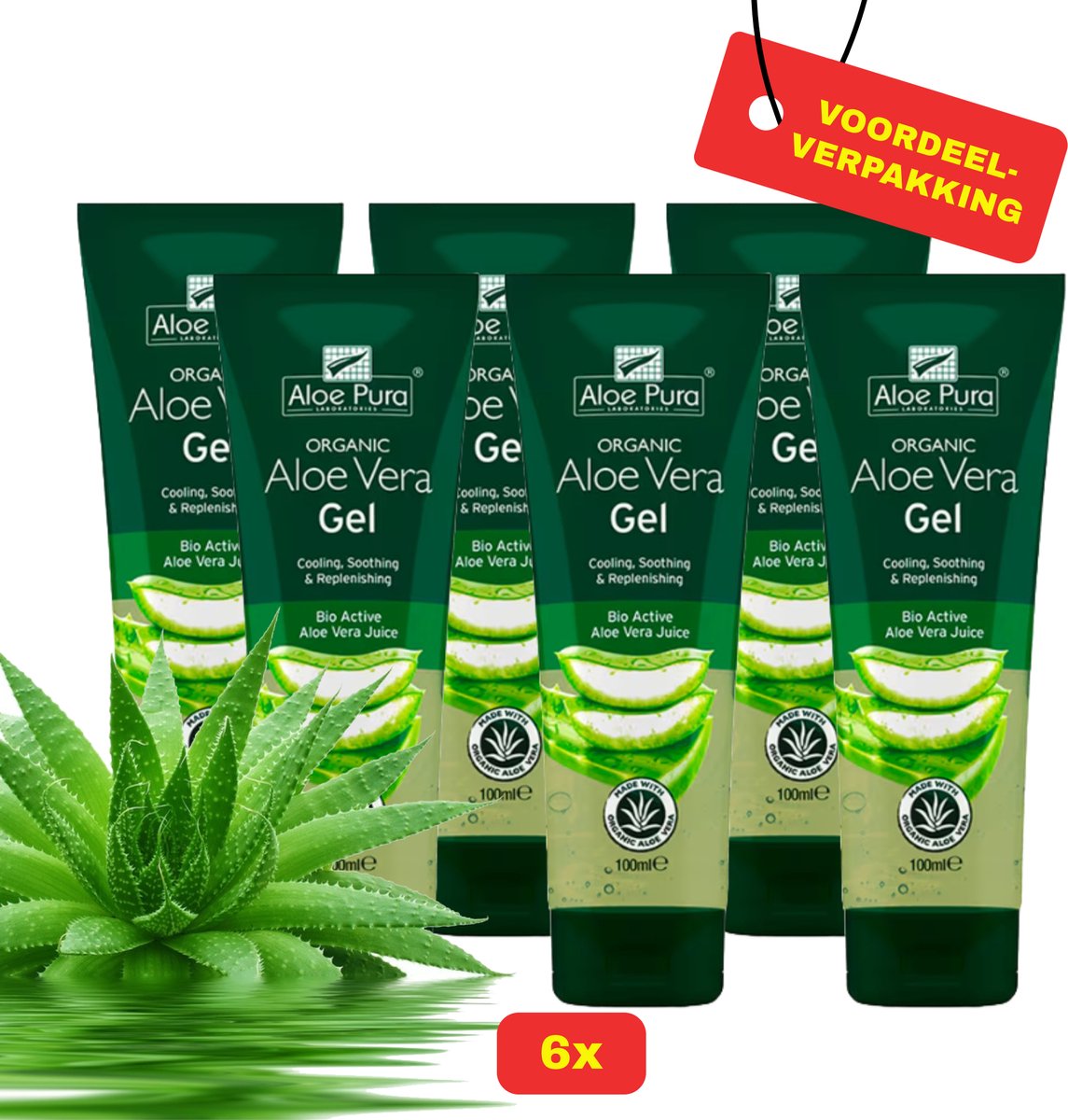 Goedkoopste 6 x Aloe Pura Aloe Vera Gel 100ml - Voordeelverpakking