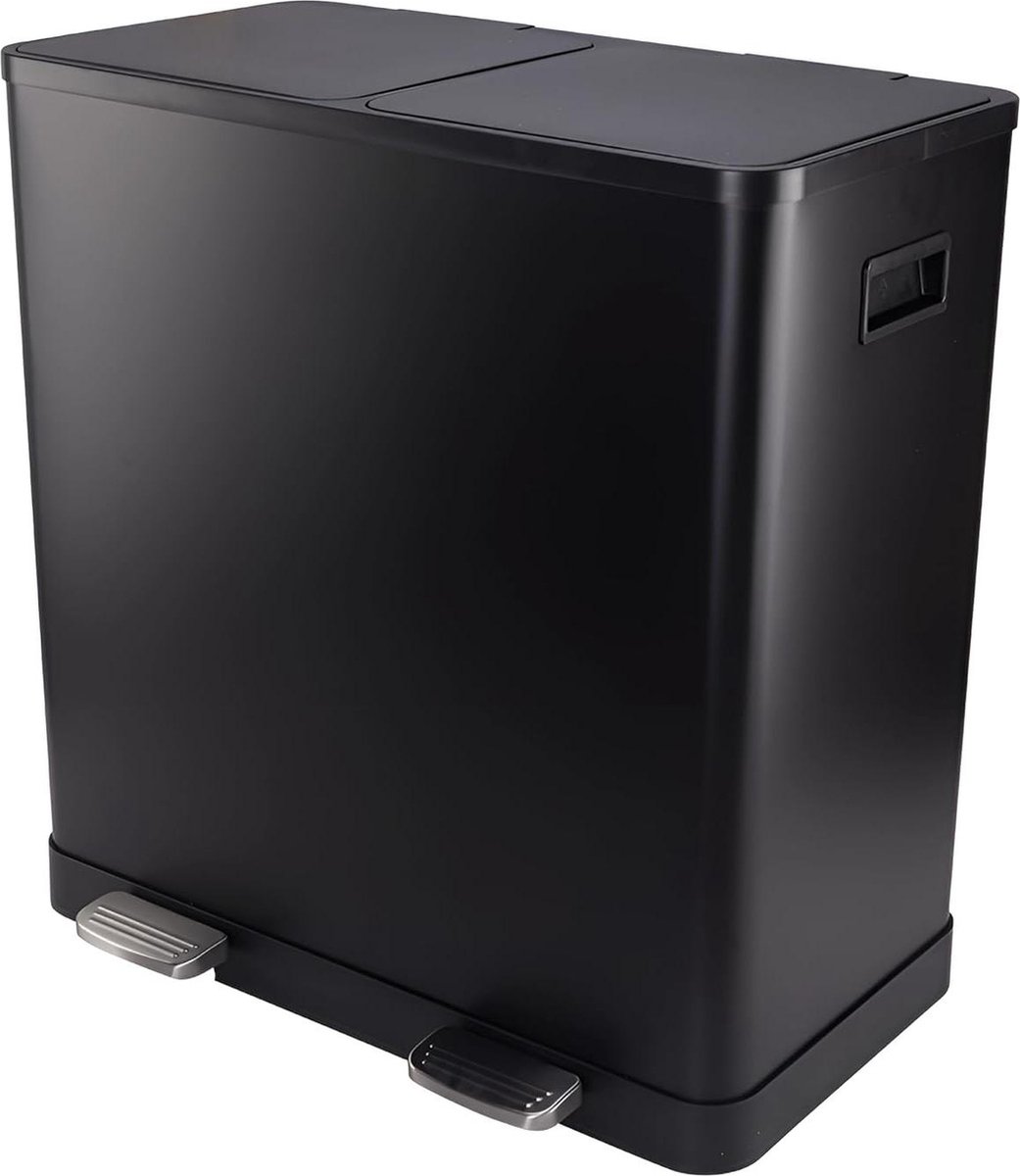 Afvalscheiding Prullenbak 60 Liter 2 Vakken - Vuilnisbak Pedalen Handvatten Soft-Close vuilnisbak 60 liter