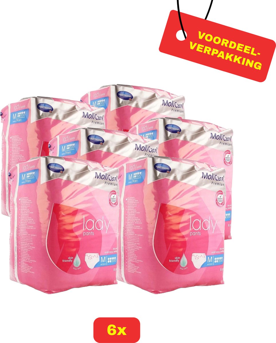 Goedkoopste 6x MoliCare Premium LADY Pants 7 Drops - Maat M - 6x 8 stuks - Voordeelverpakking!