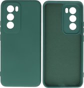 Coque adaptée pour OPPO Reno 12 5G – Coque arrière Fashion – Coque en Siliconen – Vert foncé
