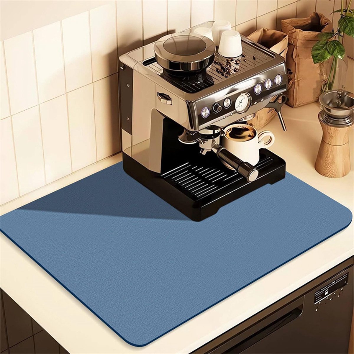 Keuken Superabsorberende drainagemat Keuken Aanrecht Antislip drainagemat Keuken Aanrecht Schotel Droogmat Geschikt voor koffiebargootsteen Aanrecht