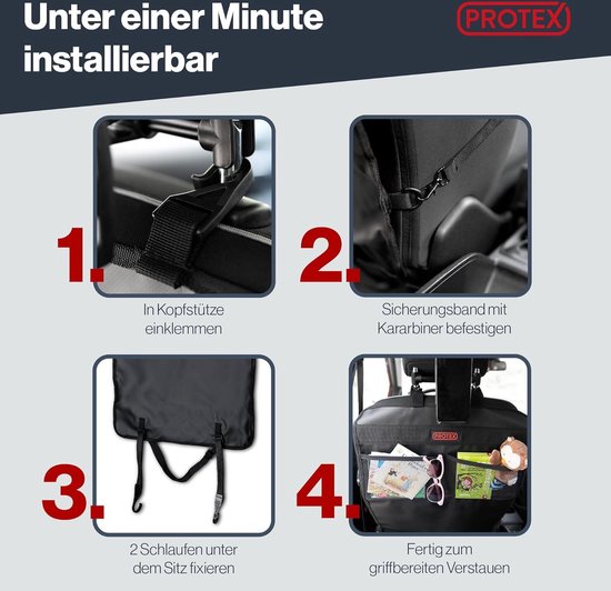 Romon Rugleuningbescherming voor in de auto, 600D Oxford-stof, waterdicht en onderhoudsvriendelijk, autostoelorganizer met 12 inch tablettas