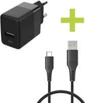 imoshion Kabel - 1 meter & USB C / USB A Oplader Adapter 20W - USB C naar USB A Kabel - Zwart
