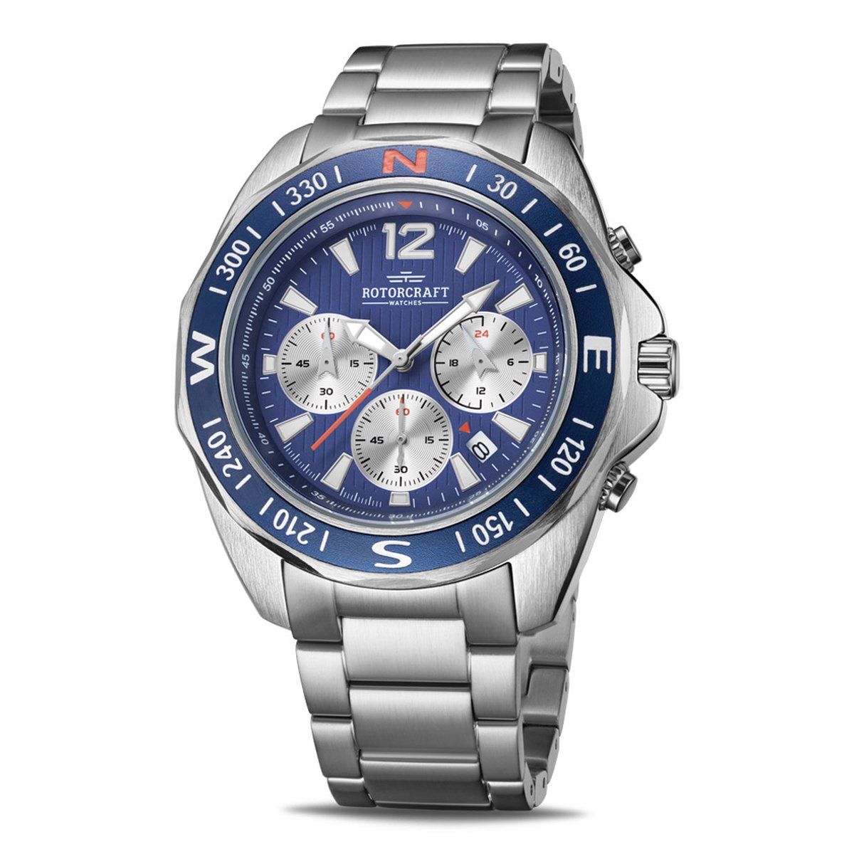 Rotorcraft Watches - Lisbon - RC4003 - herenhorloge chronograaf - zilverkleurig - 45 mm