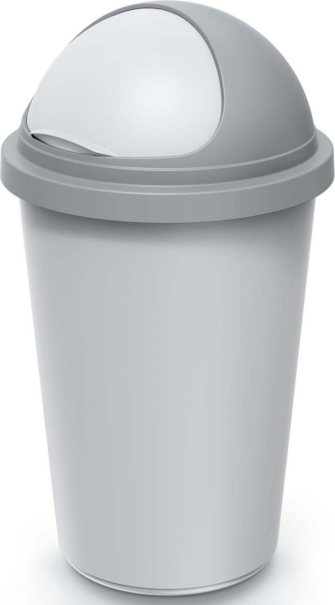 Goedkoopste KEDEN Ronde Vuilnisbak - Schuifdeksel 50l 70x40cm - Grijs