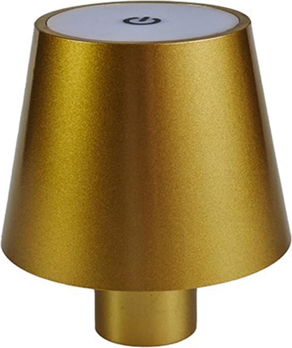 Flessenlamp - Tafellamp - Goud - Usb Oplaadbaar - Oplaadbare Tafellamp - Warm wit - Touch Dimbaar - LED