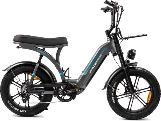 OUXI fatbike | Grijs | 250W | Elektrische fatbike | E-Bike met voorrek - Gratis gemonteerd