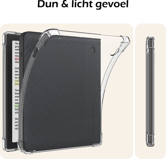 Hoesje Geschikt voor Kobo Libra Colour eReader Hoes Siliconen Case - Shockproof Back Cover Geschikt voor Kobo Libra Colour - Transparant van Hoesje  — afbeelding 5