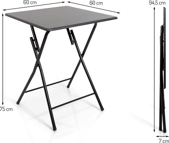 Milton & Oldbrook Plooitafel 60 x 60 cm Valongo Zwart van Milton & Oldbrook — afbeelding 2