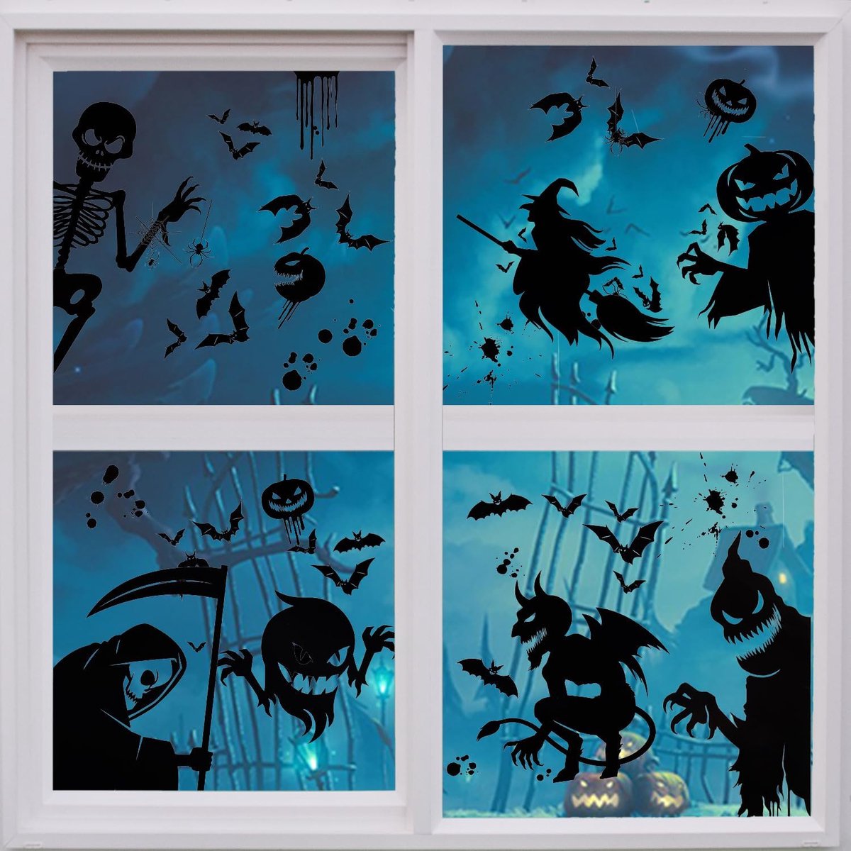 Solacis Halloween Decoratie - Raamsticker - Halloween versiering - Horror - Eng - Must have voor halloween!