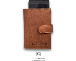 Lundholm luxe pasjeshouder mannen met portemonnee RFID anti-skim bescherming - Hunter Bruin