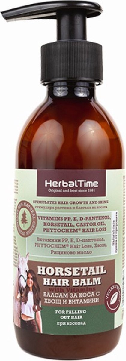 Herbal Time Horsetail Haar Crème – Heermoes Haarbalsem met Paardenstaart Extract & Vitaminen – Tegen Vochtarme Hoofdhuid – Versterkt Haargroei – 240ml