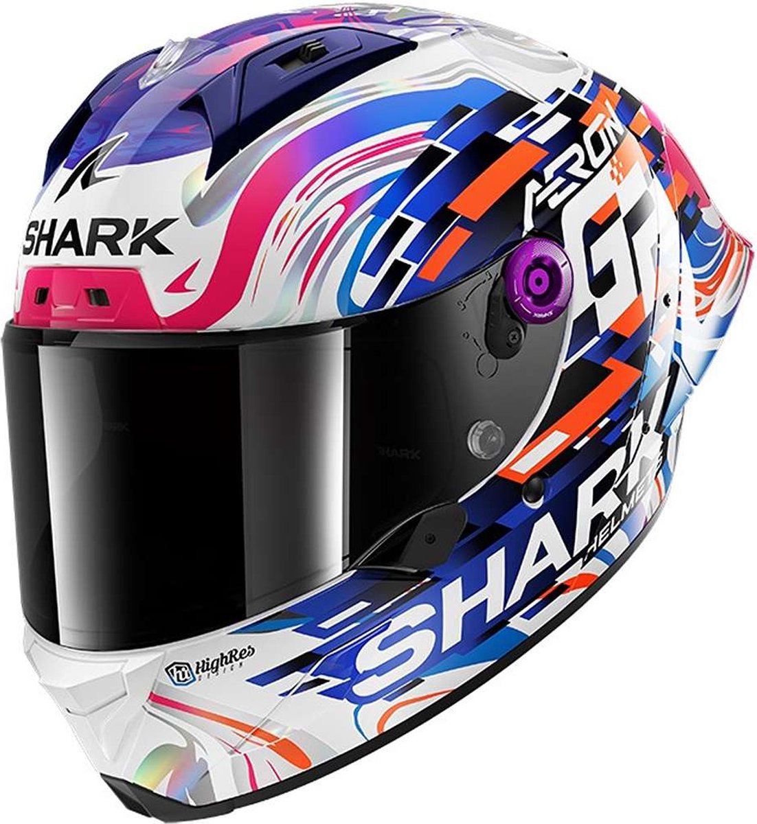 SHARK Aeron-GP Replica Zarco GP De France DVB Carbon Violet Blue Glossy M - Maat M - Helm