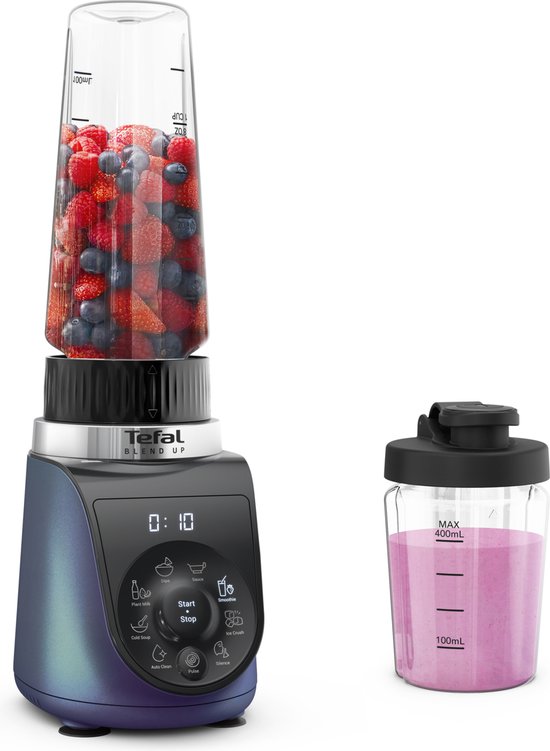Tefal Blend Up BL19H4 - Blender - 400ml/700ml Tritan flessen - Smoothie Maker - 8 Automatische Programma's - Compact - 1000W
