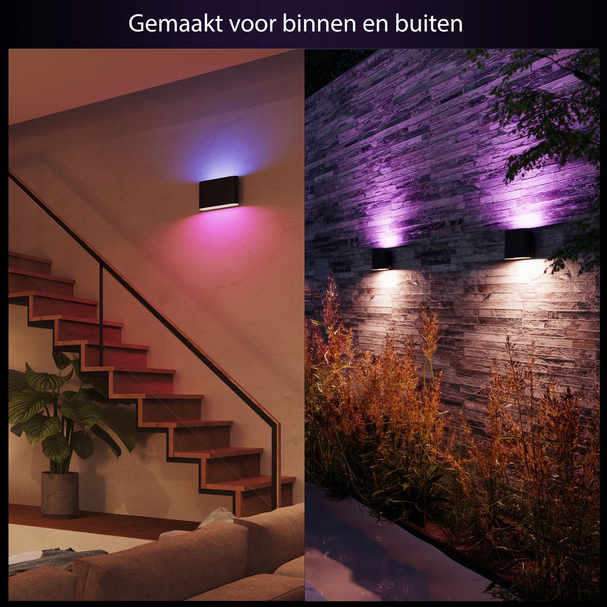 Philips Hue Dymera muurlamp - wit en gekleurd licht - zwart — afbeelding 4