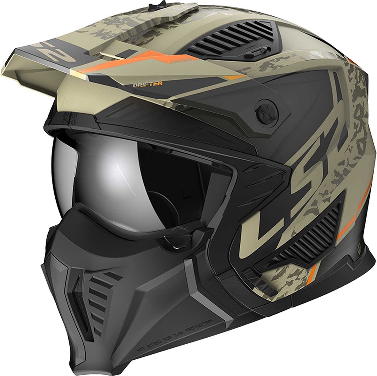 LS2 Helm Drifter Devor OF606 matt sand maat XXL