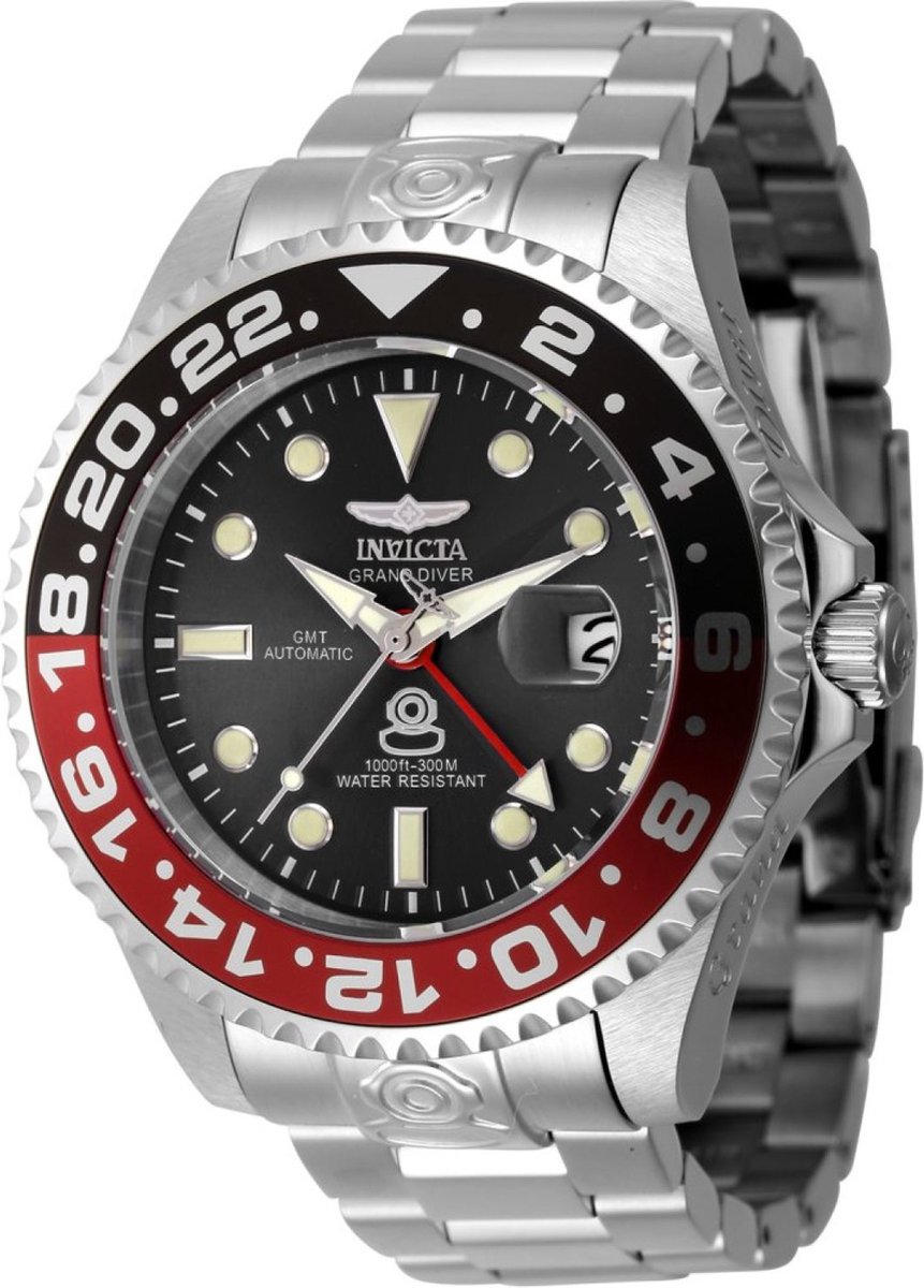 Invicta Grand Diver 45668 Heren Horloge - Waterdicht - Analoog - Automatisch Uurwerk - Roestvrij Staal met grijze Wijzerplaat - 47mm