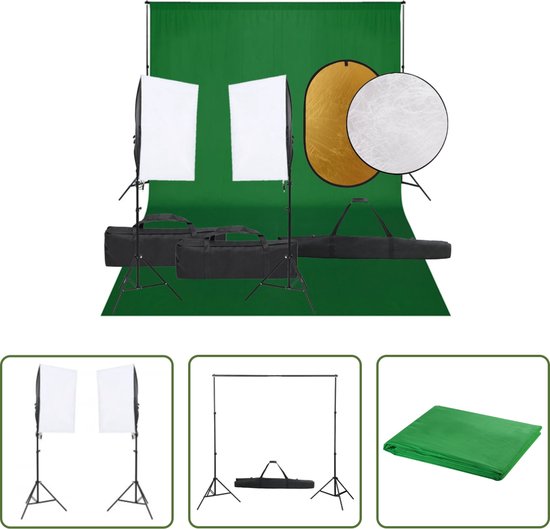 Foto: The living store fotostudioset 40 x 60 cm verlichtingsset achtergrondsets reflecterset