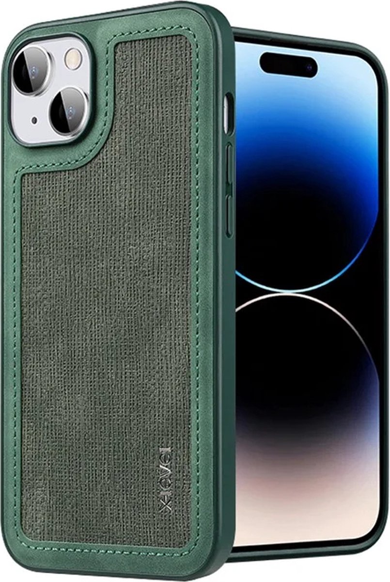 X-Level – PU Leather Coated PC+TPU – iPhone 15 – Backcover – hoesje – Groen