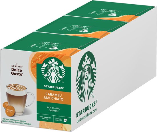 Foto: Starbucks by dolce gusto caramel macchiato capsules 36 koffiecups voor 18 koppen koffie