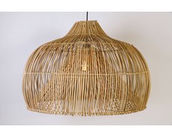 Rotan hanglamp Twisk 70cm naturel | Ibiza vibes | Rieten hanglamp | Warme en gezellige sfeer | Max hoogte 150cm | Eenvoudige montage | Rotan hanglamp naturel | Sfeerlamp