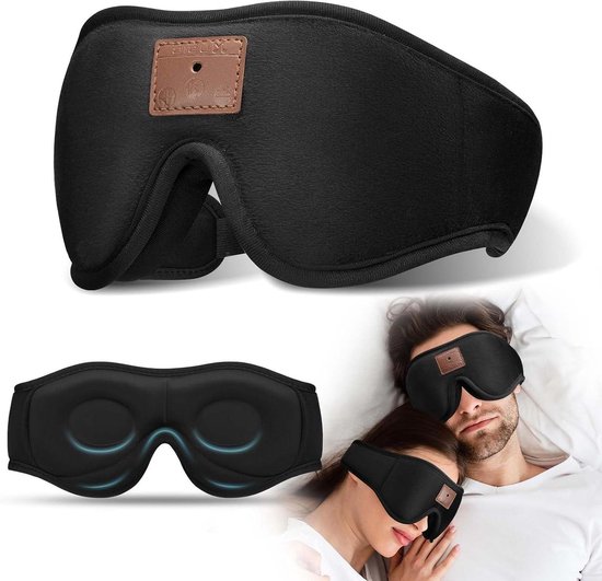 MUSICOZY Slaapmasker Hoofdtelefoon Bamboe Zwart MI