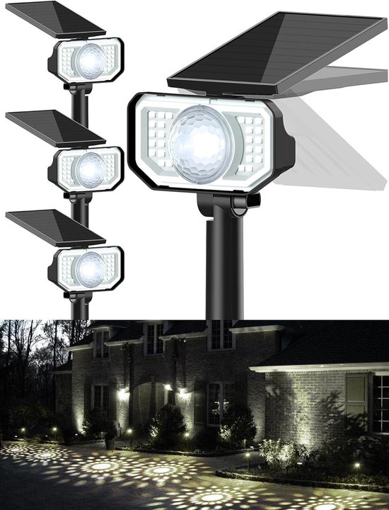 Set van 2 tuinverlichting, ECOWHO-verlengingstuinverlichting met kabel van 3 m voor ECOWHO-upgrade-tuinverlichtingsset (exclusief stekker