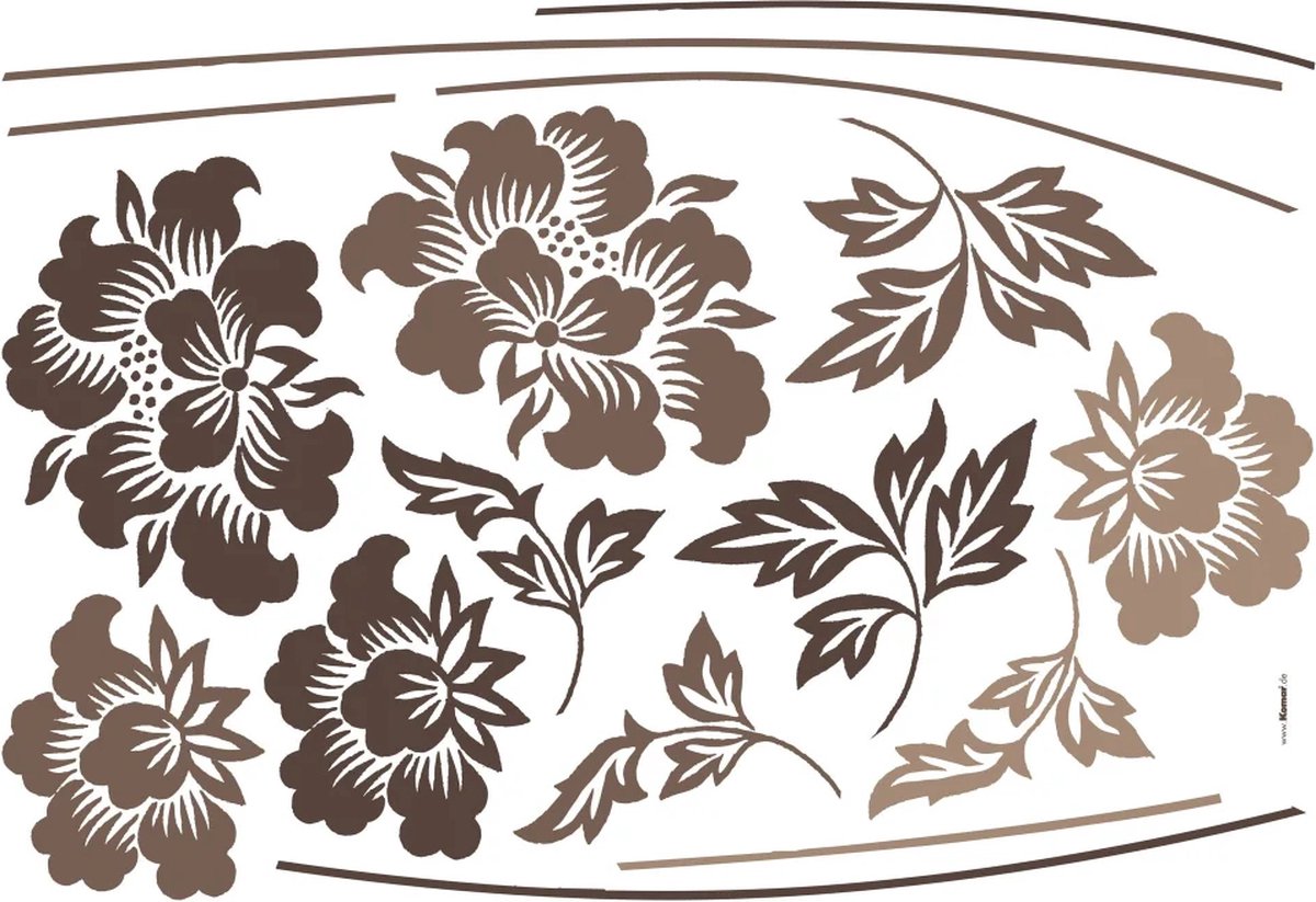 Komar - Muursticker XXL - Black Flower - Zelfklevend - Muurdecoratie - Stickers - 100 x 70 cm