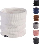 NiSy.nl Luxe Thermische Nekwarmer | Col Sjaal | Zachte Fleece Voering | Dames / Heren | One Size | Wit