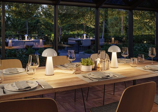 Paulmann Onzo - Lampe de table - mobile - IP44 - 2700K - 3stepdim - USBC - blanc - plastique