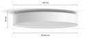 Afmetingen van de Philips Hue Enrave plafondlamp: 425 mm diameter en 94 mm hoogte.