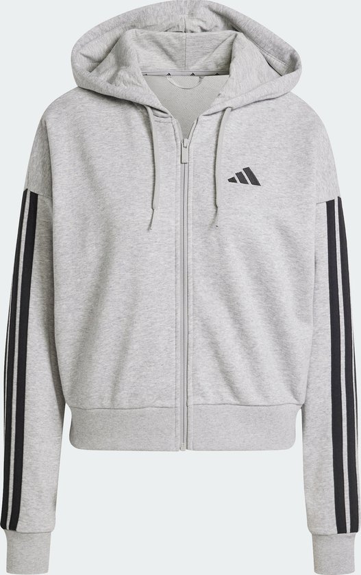 adidas Sportswear Veste à capuche entièrement zippée French terry 3 bandes Essentials - Femmes - Gris - 2XS