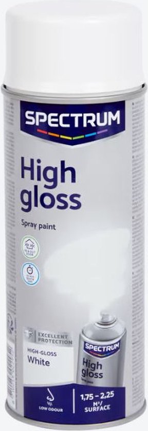 Spuitverf | Spuitlak | Spuitbus | Hoogglans Wit | Binnen & Buiten | 400ml