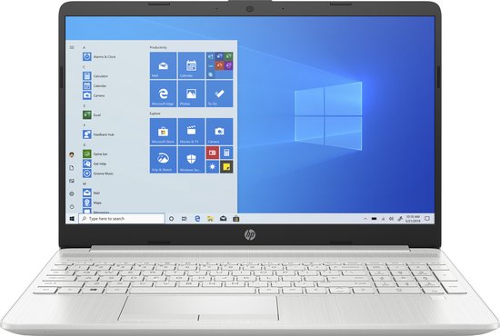 HP 15-dw1410nd DDR4-SDRAM Notebook 39,6 cm (15.6") 1920 x 1080 Pixels Intel® 10de generatie Core™ i3 8 GB 256 GB SSD Wi-Fi 5 (802.11ac) Windows 10 Home S Zilver