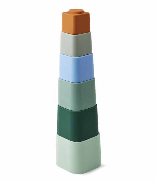 Silicone Stacking Cups Stapeltoren Dove Blue Multi Mix | Liewood