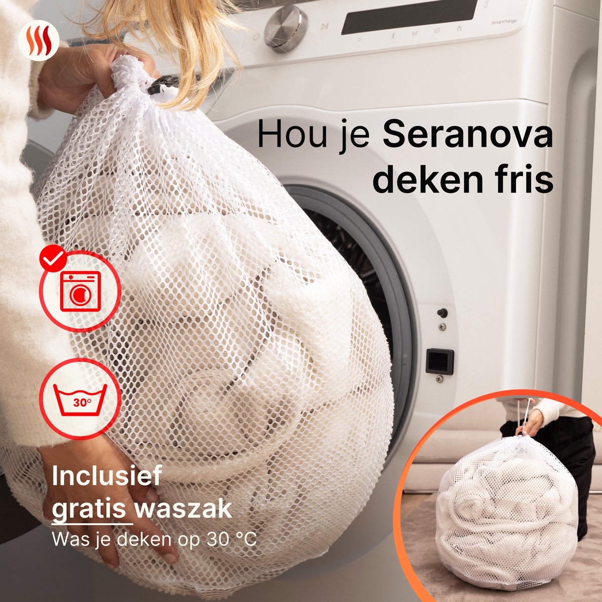 Seranova Elektrische deken XXL - 180x160 cm - 2 Persoons Bovendeken - Warmtedeken - Dubbelzijdig Fleece Sherpa - Crème beige thumbnail 4