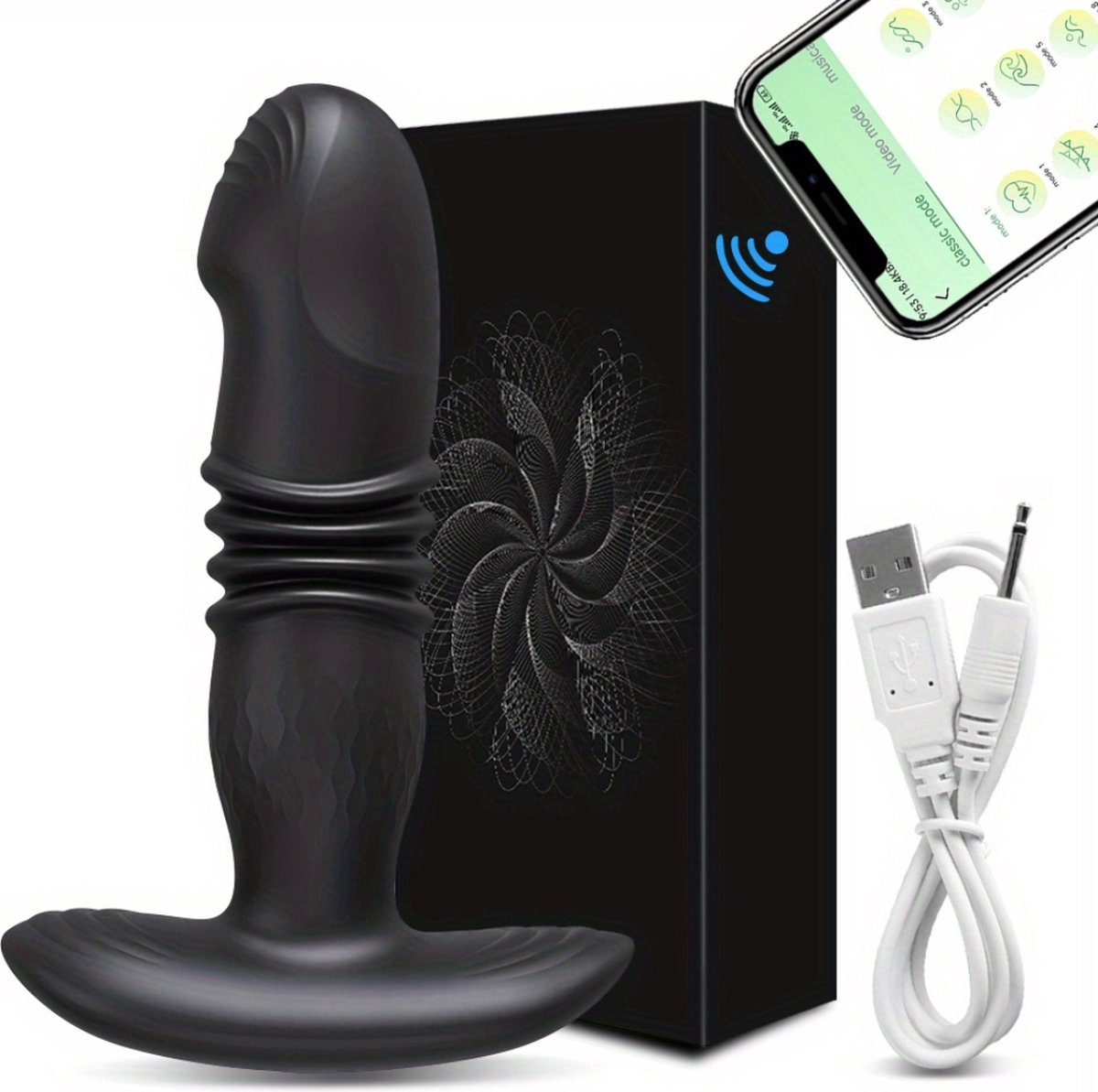 Goedkoopste Bovista Stotende Vibrator - Thrusting Dildo - Buttplug - Dildo - Bewegende Dildo - Verwarmde Dildo - Voor Mannen & Vouwen - Inclusief App