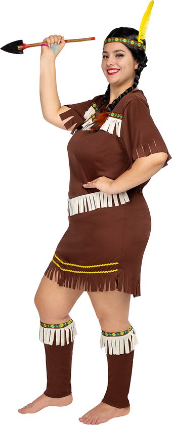 Funidelia | Déguisement amérindien pour femme indienne, cowboy, Western - Déguisement pour Adultes Accessoires costumes et accessoires pour Halloween, carnaval et fêtes - Taille M - Marron