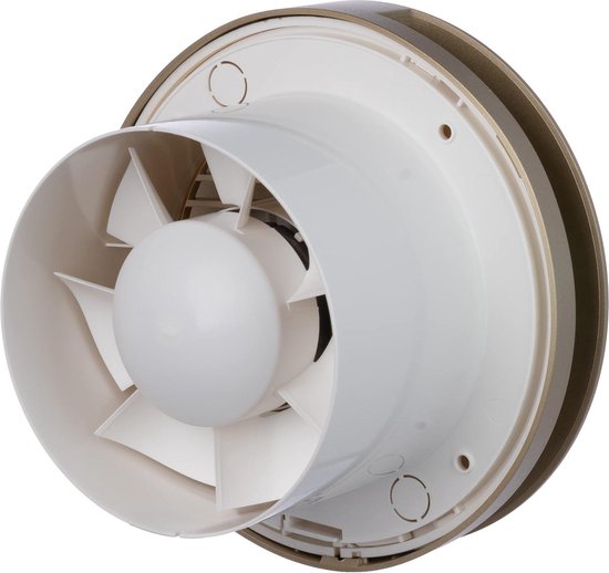 Badventilator 125 mm in weiß mit Feuchtigkeitssensor Hygrostat sowie Timer Nachlauf Lüfter Ventilator Front Wandlüfter Wandventilator Badlüfter