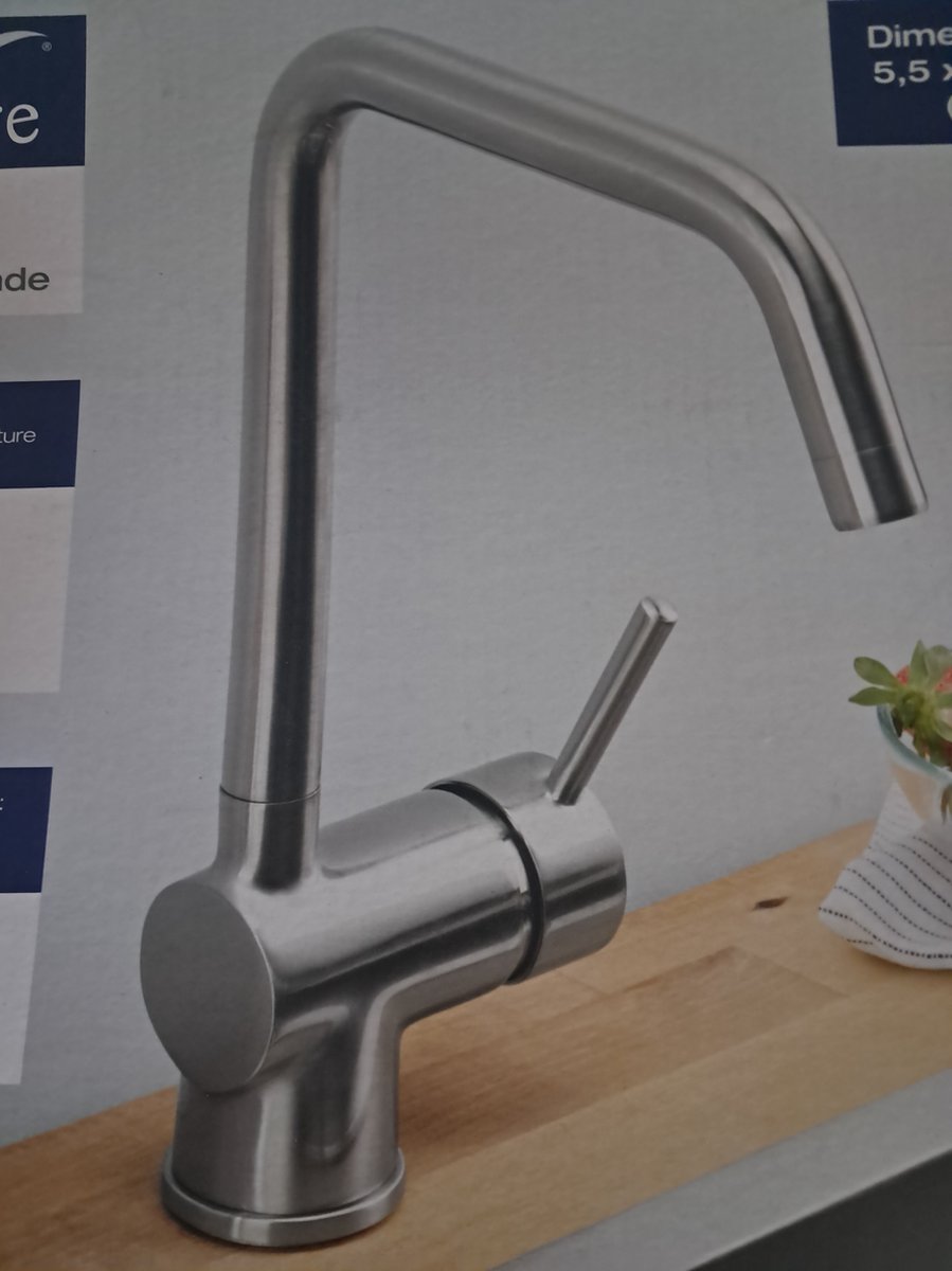 Miomare Mengkraan / Gootsteenkraan - Kraan 360 zwenkbaar - Waterspaarfunctie 2 hevelstanden - Energiebesparende functie - Chrome Matt