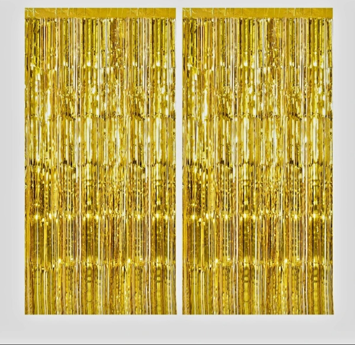 2 x Glittergordijn Goud (100x200cm x stuk)| Feestje Muur Gordijnen /Foil Fringe curtain/Foto Zone/Feest Versiering/ Deurgordijn/ Party Decoratie / Feestartikele /Kerst/ Moederdag/ Nieuwe Jaar/ Baby Shower/ Halloween/ Diwali... 2 stuks