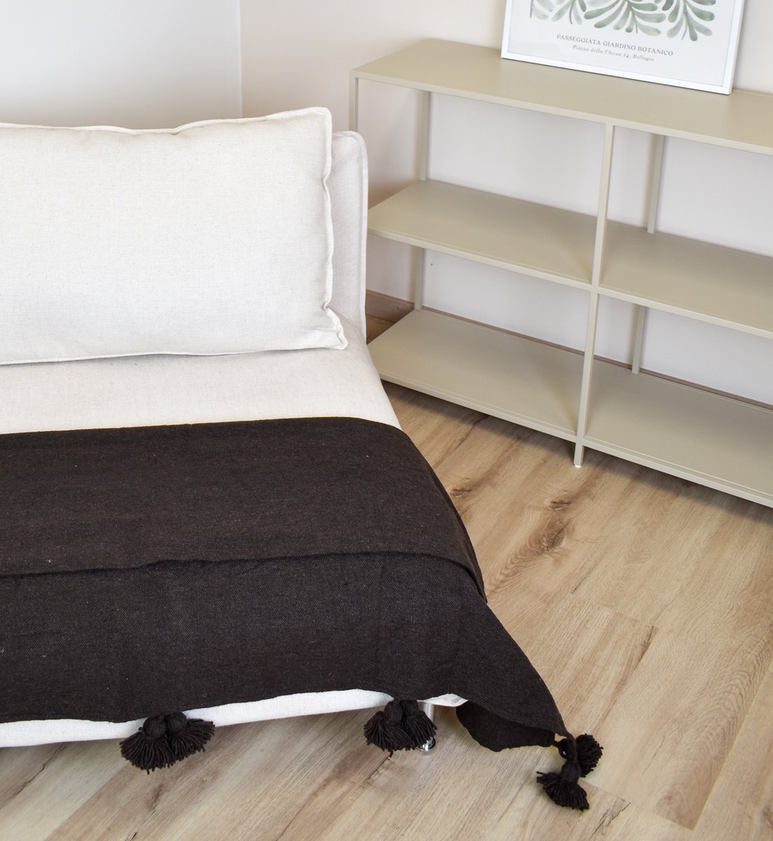 Dekentje - pompom plaid - Bruin – Ideaal als sprei voor je bed of deken voor op de bank - 180 x 300 cm - XL Plaid woon- en slaapkamer — cadeau in Wonen & Interieur - foto 6